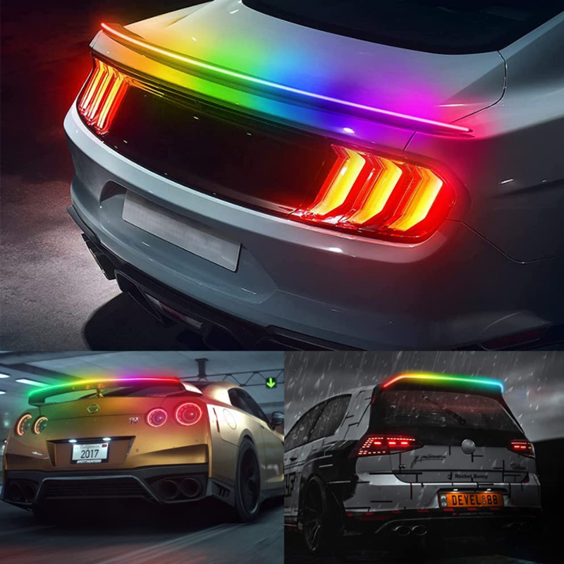 Universal Rear LED Spoiler Kit - Waterproof Car LED Strip Lights with 5 Lighting Modes & High Brightness