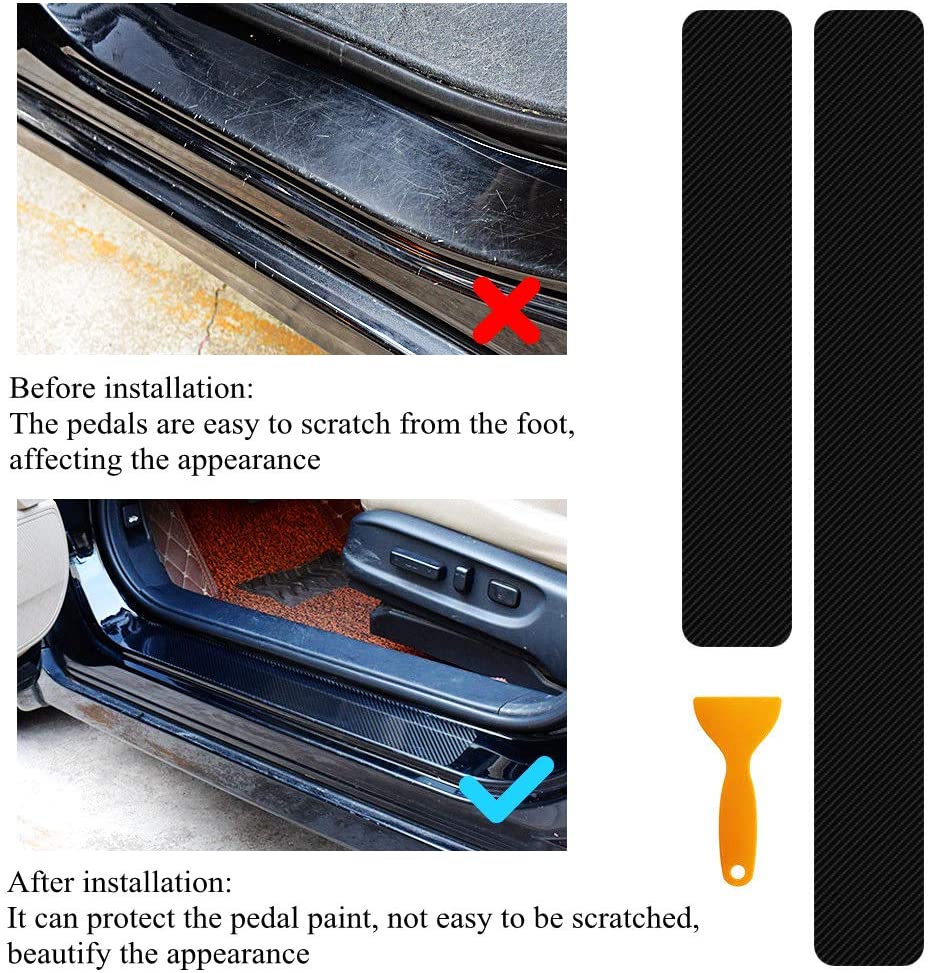 Carbon Car Door Sills Stickers