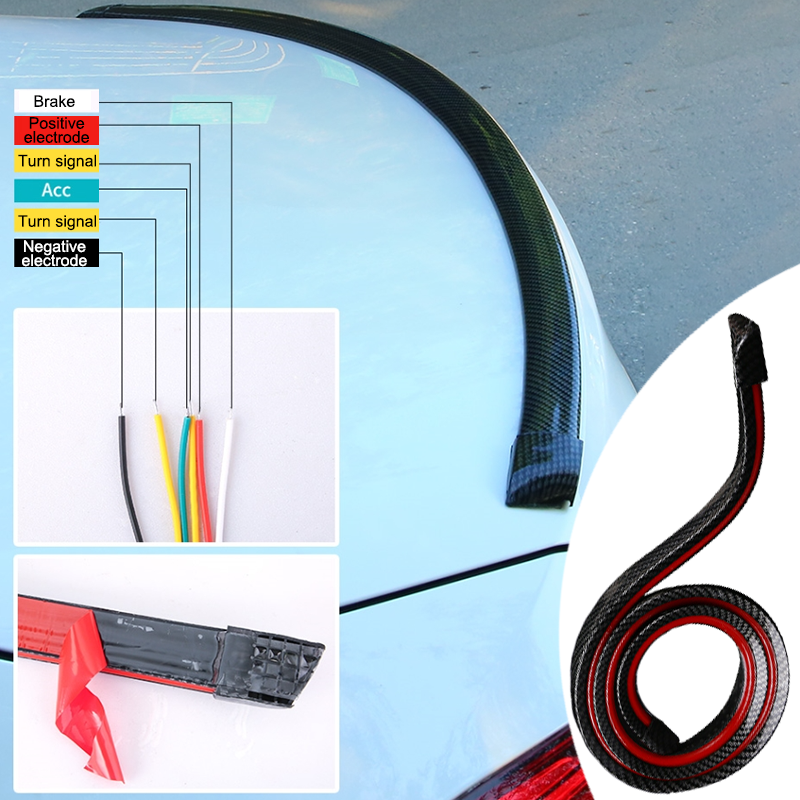 Universal Rear LED Spoiler Kit - Waterproof Car LED Strip Lights with 5 Lighting Modes & High Brightness