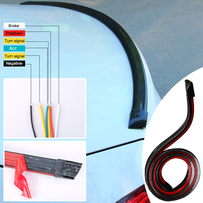 Universal Rear LED Spoiler Kit - Waterproof Car LED Strip Lights with 5 Lighting Modes & High Brightness
