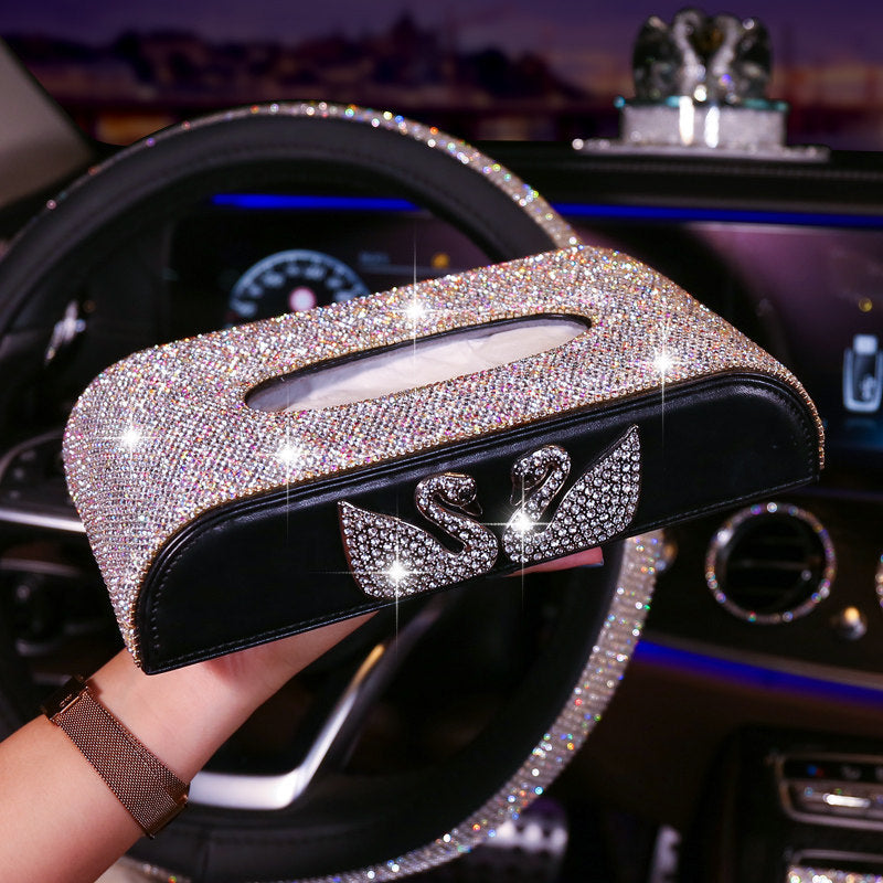 Car Interior with Diamond Swan Ornaments - Blingbling!
