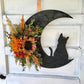 Witchy Celestial Door/Art Halloween Lunar Decor Kitty Lovers Gift