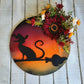 Witchy Celestial Door/Art Halloween Lunar Decor Kitty Lovers Gift
