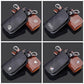 Car Logo Leather Wood Texture Car Key Case